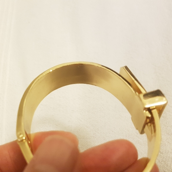 BCBG Gold Cuffs / Bracelets (Matching Pair) - Adjustable with Hinges - Picture 10 of 13